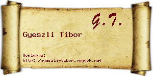 Gyeszli Tibor névjegykártya